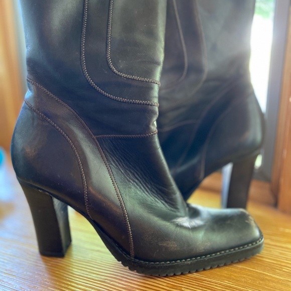 Dark brown upper leather balanced man made boots - Picture 3 of 3